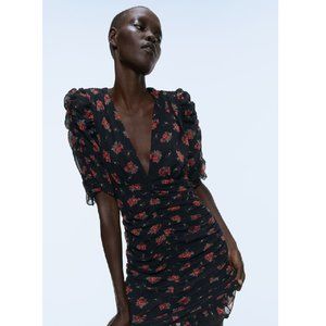 Zara Draped Print Dress